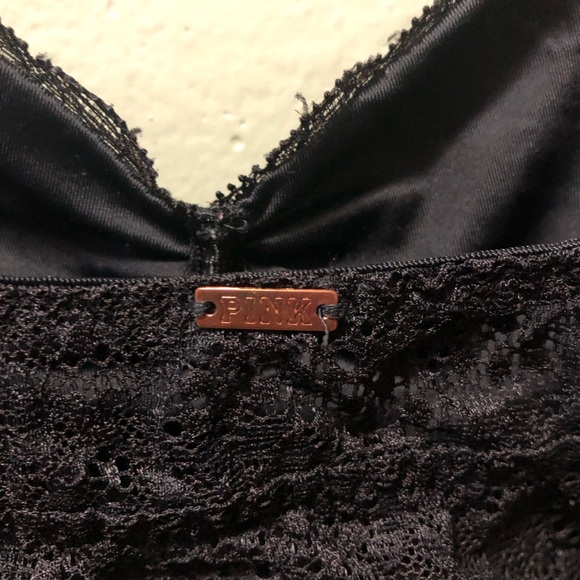Pink Victoria’s Secret Small Black Lace bralette - Picture 3 of 3